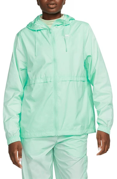 Shop Nike Repel Water-resistant Windbreaker Jacket In Mint Foam/ White