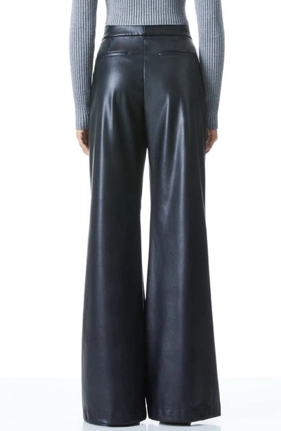 Shop Alice And Olivia Alice + Olivia Dylan High Waist Faux Leather Wide Leg Pants In Black