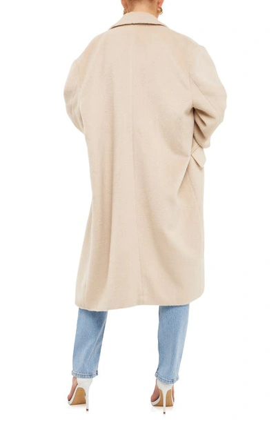 Endless Rose Brushed Coat In Beige
