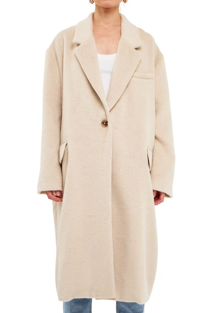 Endless Rose Brushed Coat In Beige