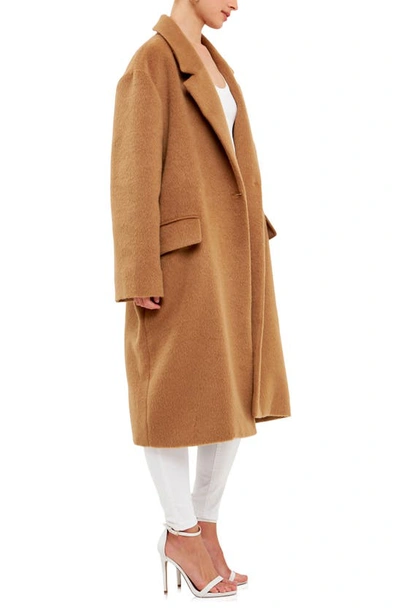 Endless Rose Brushed Coat In Camel