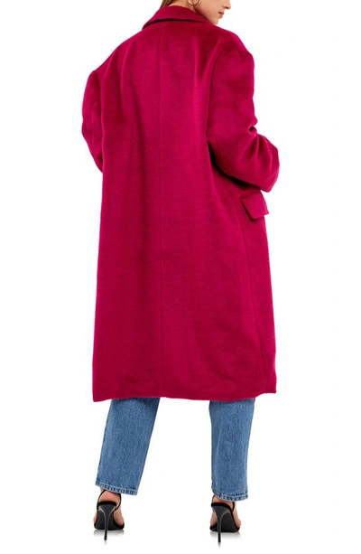 Endless Rose Brushed Coat In Cherry