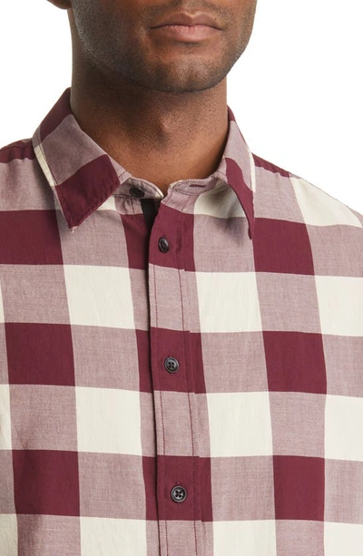 Shop Rag & Bone Fit 2 Slim Fit Engineered Check Cotton Button-up Shirt In Burgbuff