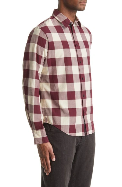 Shop Rag & Bone Fit 2 Slim Fit Engineered Check Cotton Button-up Shirt In Burgbuff