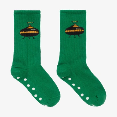 Shop Mini Rodini Green Organic Cotton Ufo Socks