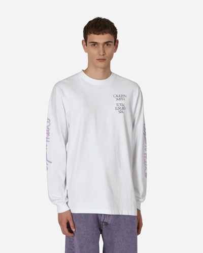 Shop Total Luxury Spa Cauleen Smith Open Wide Longsleeve T-shirt In White