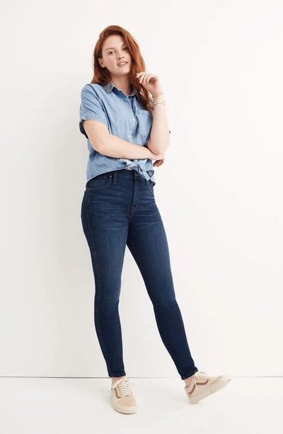 Shop Madewell 10-inch High Rise Skinny Jeans In Hayes Wash