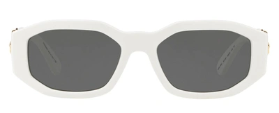 Shop Versace Ve4361 401/87 Rectangle Sunglasses In Grey