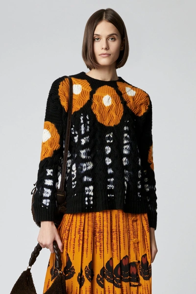 Shop Altuzarra Fall Winter 22 'lagune' Sweater In Black/marmalade Shibori