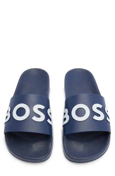 Shop Hugo Boss Bay Slide Sandal In Dark Blue