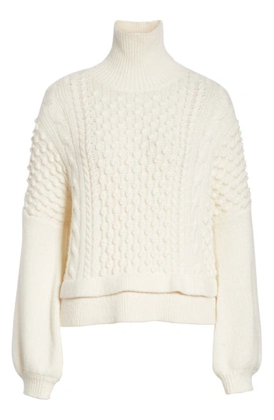 Shop Frame Popcorn Stitch Wool Blend Sweater In Off White