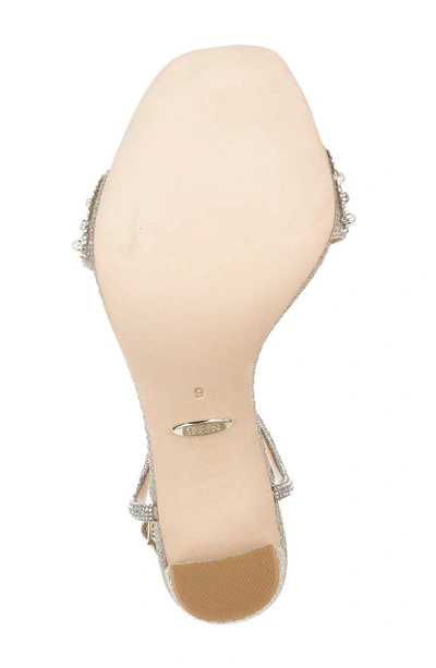 Shop Badgley Mischka Collection Kari Ankle Strap Sandal In Platinum