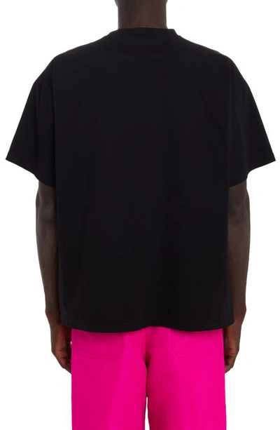 Shop Valentino Roman Stud Oversize Cotton T-shirt In 0no - Nero
