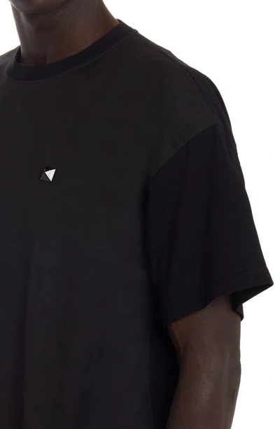 Shop Valentino Roman Stud Oversize Cotton T-shirt In 0no - Nero