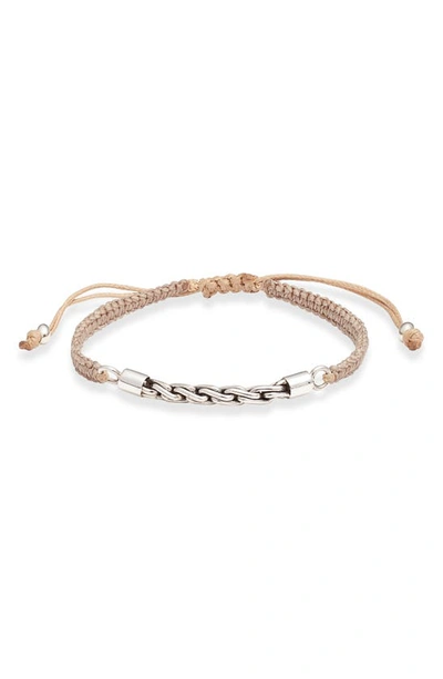 Shop Caputo & Co Rope Chain Macramé Bracelet In Sand