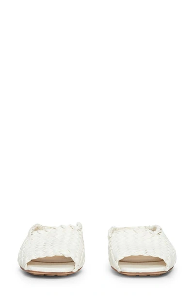 Shop Bottega Veneta Intrecciato Weave Slide Sandal In 9013 White