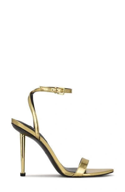 Nine West Women's Reina Almond Toe Stiletto Dress Sandals Women's Shoes In Gold