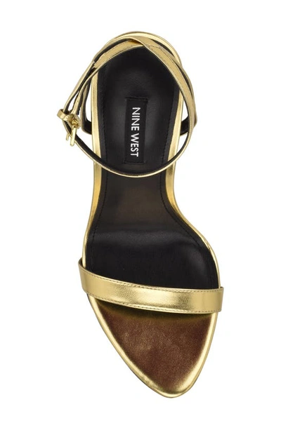 Nine West Women's Reina Almond Toe Stiletto Dress Sandals Women's Shoes In Gold