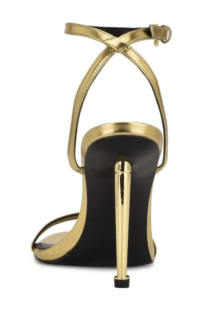 Nine West Women's Reina Almond Toe Stiletto Dress Sandals Women's Shoes In Gold