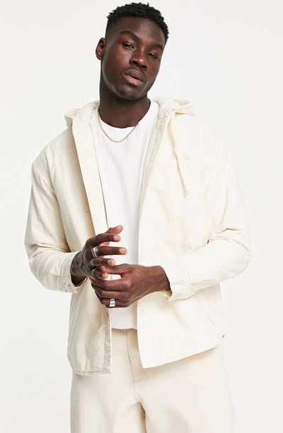Topman Hooded Cotton Jacket In Cream | ModeSens