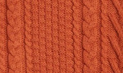 Shop Schott Heavyweight Wool Cable Fisherman Sweater In Rust