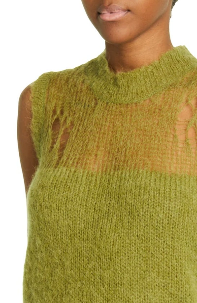 Shop Paloma Wool Tranquilito Mixed Stitch Mohair & Alpaca Blend Sweater Vest In Khaki