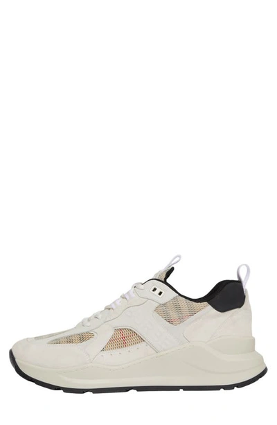 Shop Burberry Sean Sneaker In Archivebeig Check/ White