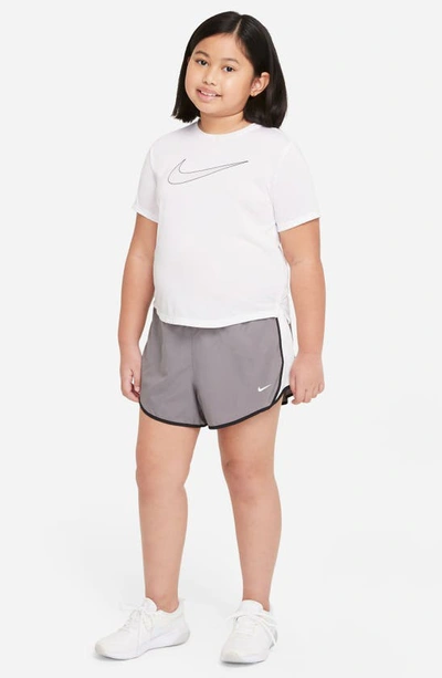 Shop Nike Dri-fit Tempo Shorts In Gunsmoke/white/black
