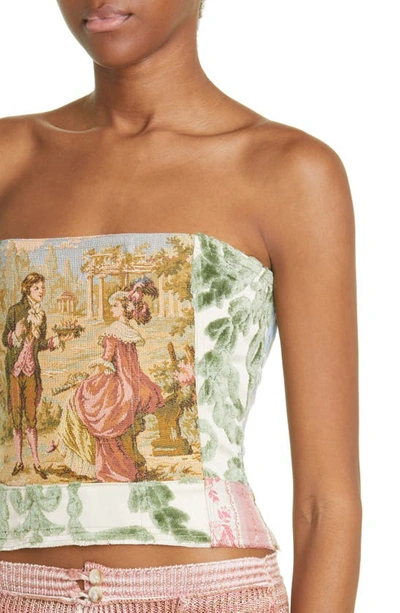 Cafe Forgot X Kristin Mallison Strapless Cotton Blend Tapestry Corset In  Multicolor | ModeSens