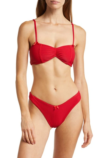 Shop Frankies Bikinis Enzo Bikini Bottoms In Crimson
