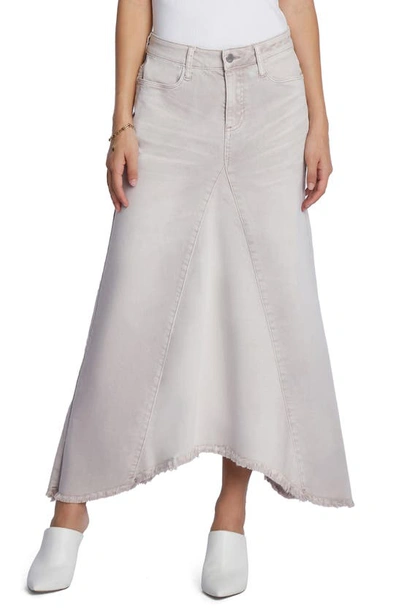 Shop Wash Lab Denim Selma Pieced Asymmetric Denim Maxi Skirt In Almond