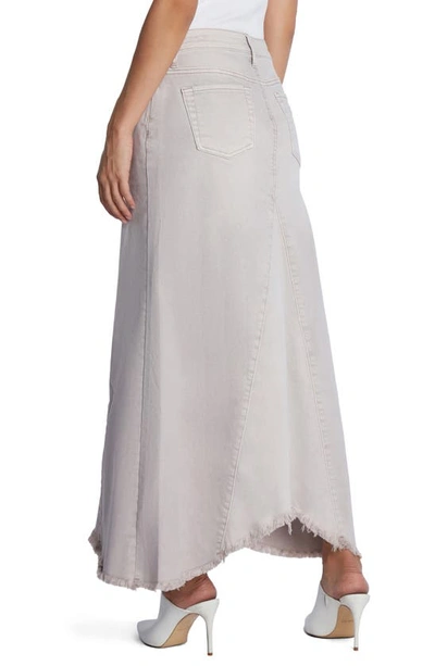 Wash Lab Denim Selma Pieced Asymmetric Denim Maxi Skirt In Almond