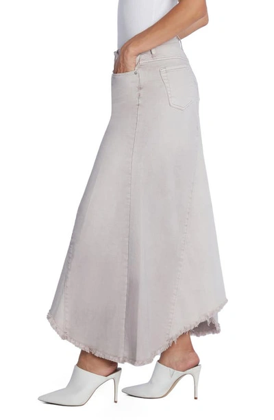Shop Wash Lab Denim Selma Pieced Asymmetric Denim Maxi Skirt In Almond