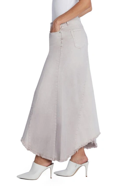 Wash Lab Denim Selma Pieced Asymmetric Denim Maxi Skirt In Almond