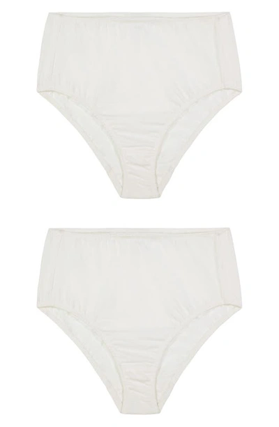 Shop Kent 2-pack Compostable Organic Cotton High Waist Briefs In White