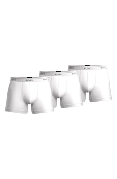 Shop Hugo Boss 3-pack Classic Cotton Boxer Briefs In White