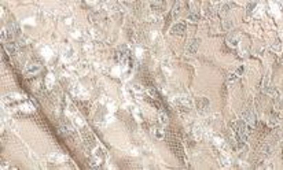 Shop Erdem Dorinda Metallic Lace Pleated Midi Dress In Sandstone