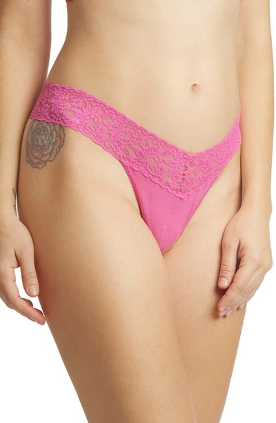 Shop Hanky Panky Low Rise Thong In Wild Pink