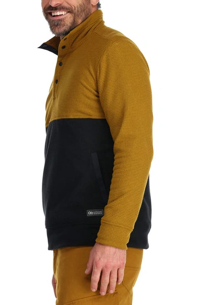 Shop Outdoor Research Trail Mix Snap Pullover In Tapenade/ Black