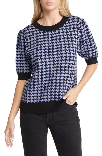 Shop Vero Moda Iris Puff Sleeve Sweater In Jacarand Pattern Black