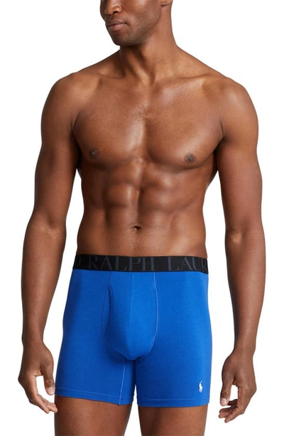 Shop Polo Ralph Lauren Assorted 5-pack Classic Fit Stretch Boxer Briefs In Black/ Grey/ Blue