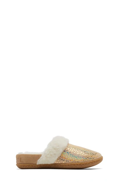Shop Sorel Kids' Nakiska Ii Faux Fur Slide Slipper In Ceramic