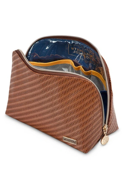 Stephanie Johnson Rosewood Cognac Lola Makeup Bag In Cognac