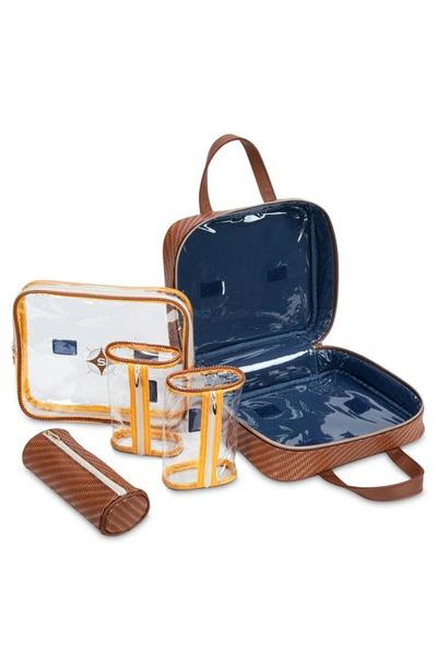 Stephanie Johnson Roseweood Cognac Matha Large Makeup Case In Cognac