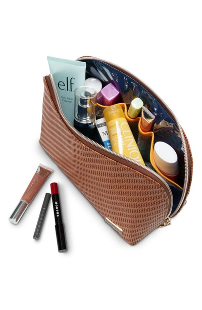 Stephanie Johnson Rosewood Cognac Lola Makeup Bag In Cognac