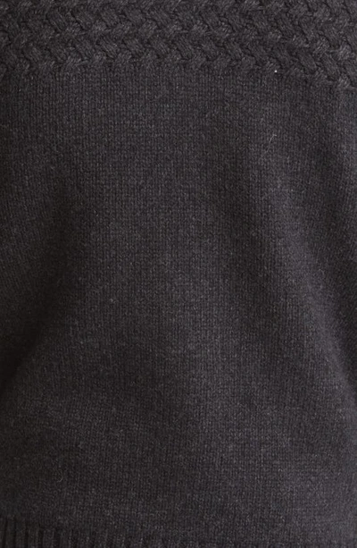 Schott Wool Blend Cardigan Sweater In Heather Black