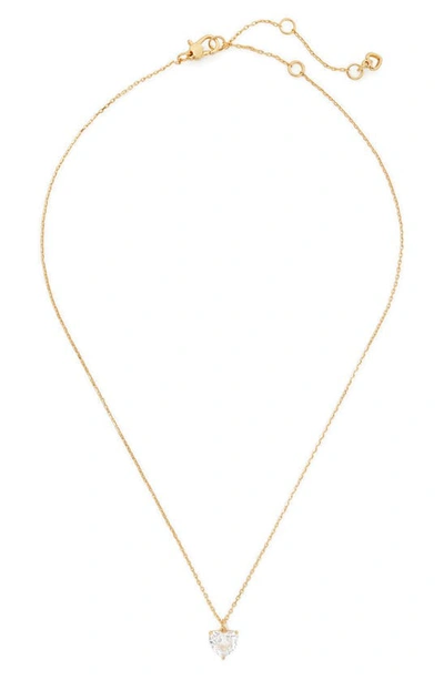Shop Kate Spade My Love Birthstone Heart Pendant Necklace In Clear/ Gold