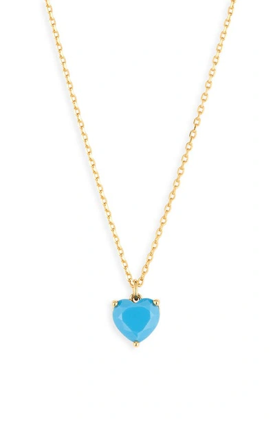 Shop Kate Spade My Love Birthstone Heart Pendant Necklace In Turquoise