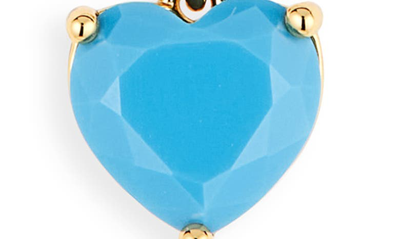 Kate Spade Gold-tone Birthstone Heart Pendant Necklace, 16" + 3" Extender In Turquoise