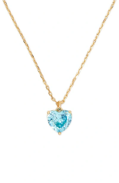 Kate Spade Women's Birthstone Goldtone & Cubic Zirconia Pendant Necklace In Aquamarine